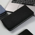 thumbnail image 4 of Flmtop Men Multi-slot Large Capacity Canvas Card Cash Wallet Zipper Business Handbag, 4 of 10
