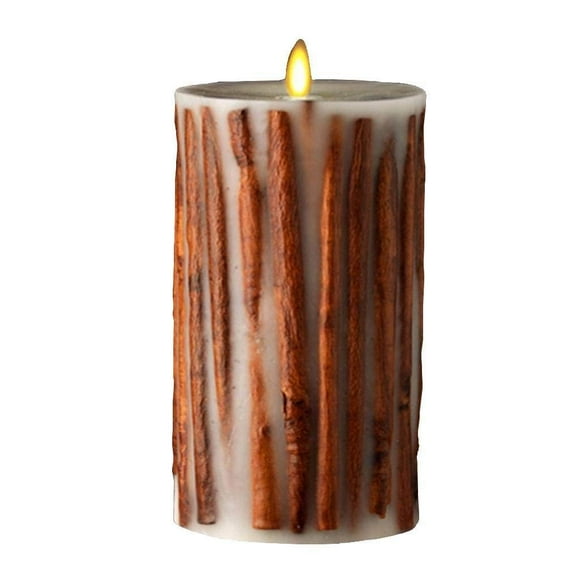 Raz Imports 3.5"X7" Moving Flame Cinnamon Stick Candle - Flameless Lighting Accent and Decorative Battery Operated Flickering Light Source with Timer - Fake Candles for Living Room, Patio and Bedroom