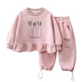 thumbnail image 7 of Mnyotv Baby Girl Fall Spring Clothes Cartoon Print Tops Casual Sweatpants 2Pcs Set Toddler Girls Outfits Size 3-4 Years, 7 of 7