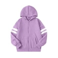 thumbnail image 3 of Wsyxszg Zip Up Hoodies for Girls Fall Striped Hooded Long Sleeve Sweatshirts Kids Trendy Relaxed Fit Everyday Jackets 5-14T, 3 of 8