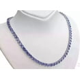 thumbnail image 2 of 14K White Gold Plated Round Lab-Created Tanzanite Women Tennis Necklace, 2 of 3