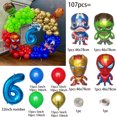 thumbnail image 2 of Globo de látex de superhéroe para niños, suministros de juguetes inflables con temática de los vengadores, SpiderMan, Hulk, Iron Man, fiesta de cumpleaños（Number 6 as shown, 2 of 5