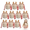 thumbnail image 1 of Bolsa con cordón para Navidad, bolsa de regalo con forma de asta, bolsa para decoraciones navideñas, bolsa con cordón para embalaje, 1 of 11