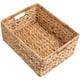 thumbnail image 1 of Cesta de almacenamiento Cesta de mimbre rectangular grande, cesta de almacenamiento de jacinto de agua con asas integradas, 1 paquete, 1 of 5