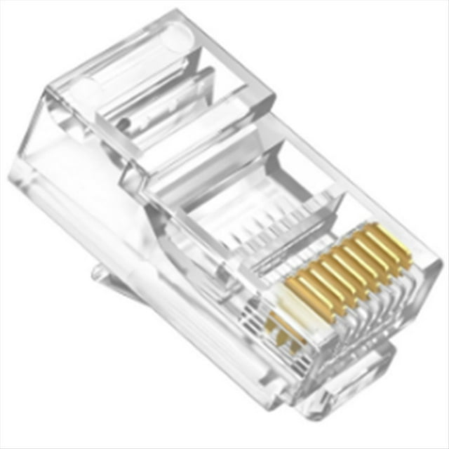 100 Conectores RJ45 CAT6 de Paso con Extremo de Cristal Chapado en , 8P8C, Crimpeado UTP, Conector Modular de Red Ethernet Estándar.