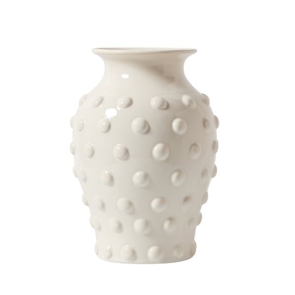 My Texas House 12" White Hobnail Ceramic Vase