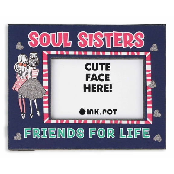 InkdotpotSoul Sister-Friends For Life PhotoMagnetFrame-MagneticPhotoFramesFor Refrigerator Magnets- MiniPhotoFrames- Cute Gift ForBFF- Best Friends | 8 x 10 cm