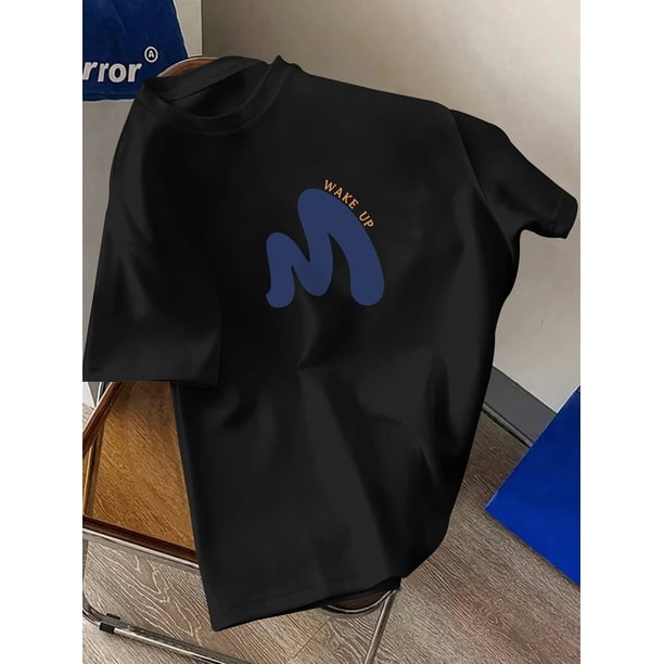 Men'S Short-Sleeve T-Shirt with a Versatile Letter Print Design.