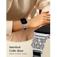 thumbnail image 3 of Wearlizer Compatible with Apple Watch Band for Women 38/40/41/42/44/45/46/49mm, Celtic Knot Stainless Steel Resin Bracelet Band, Dressy Chain Link Strap for iWatch Series 11/10/9/8/7/6/5/4/SE/Ultra, 3 of 7