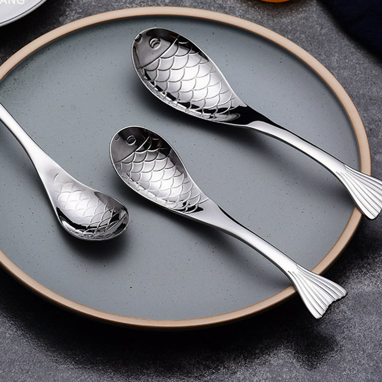 Silver Stailness Steel Baby Spoon, Spoon Shape: Designer, Size: 6 Inch