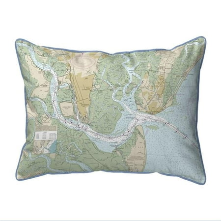 Betsy Drake ZP11506 St Simons Sound, GA Nautical Map Extra Large Zippered Indoor & Outdoor Pillow - 20 x 24