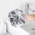 thumbnail image 4 of Shower Puff 4 Packs, 60g/pcs Mesh Bath Loofa Black Body Sponges Scrubber for Bathing Clear, 4 of 7