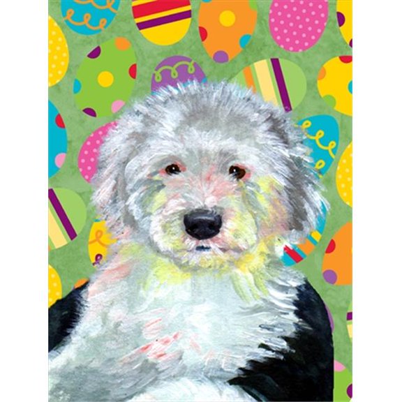 11 x 15 in. Old English Sheepdog Easter Eggtravaganza Garden Size Flag