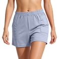 thumbnail image 5 of WAGUTH Athletic Sweat Shorts for Women Elastic Waist Wide Leg Summer Beach Shorts Loose Fit Daily Loungewear Running Shorts, 5 of 7