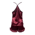 thumbnail image 4 of Womens pajama sets Women Casual Sleepwear V Neck Solid Color Camisole Top Ruffle Shorts Pajama Set Home Set M, 4 of 7
