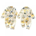 thumbnail image 3 of Autumn Toddler Satin Sleepwear Long-sleeved Pijama Trousers Children Pajamas Suit Cartoon Long Nightwear Kids Home Service, 3 of 9