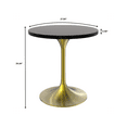thumbnail image 7 of LeisureMod 27" Round Dining Table with MDF Top and Brushed Gold Stainless Steel Pedestal Base Seats 2-3 Person for Modern Home, Kitchen, Cafes Verve Collection Black, 7 of 7