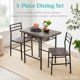 thumbnail image 5 of Songqin 3-Piece Modern Dining Set, Space Saving Dinette for Kitchen, Dining Room, Small Space w/Steel Frame, Built-in Storage Rack - Natural/White, 5 of 14