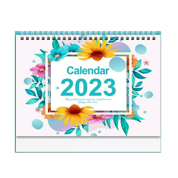 Calendario de Escritorio PequeñO 2023, DiseñOs Mensuales Coloridos de 9 Pulgadas X 7,3 Pulgadas, para Planificar y Organizar para el Hogar o la Oficina B