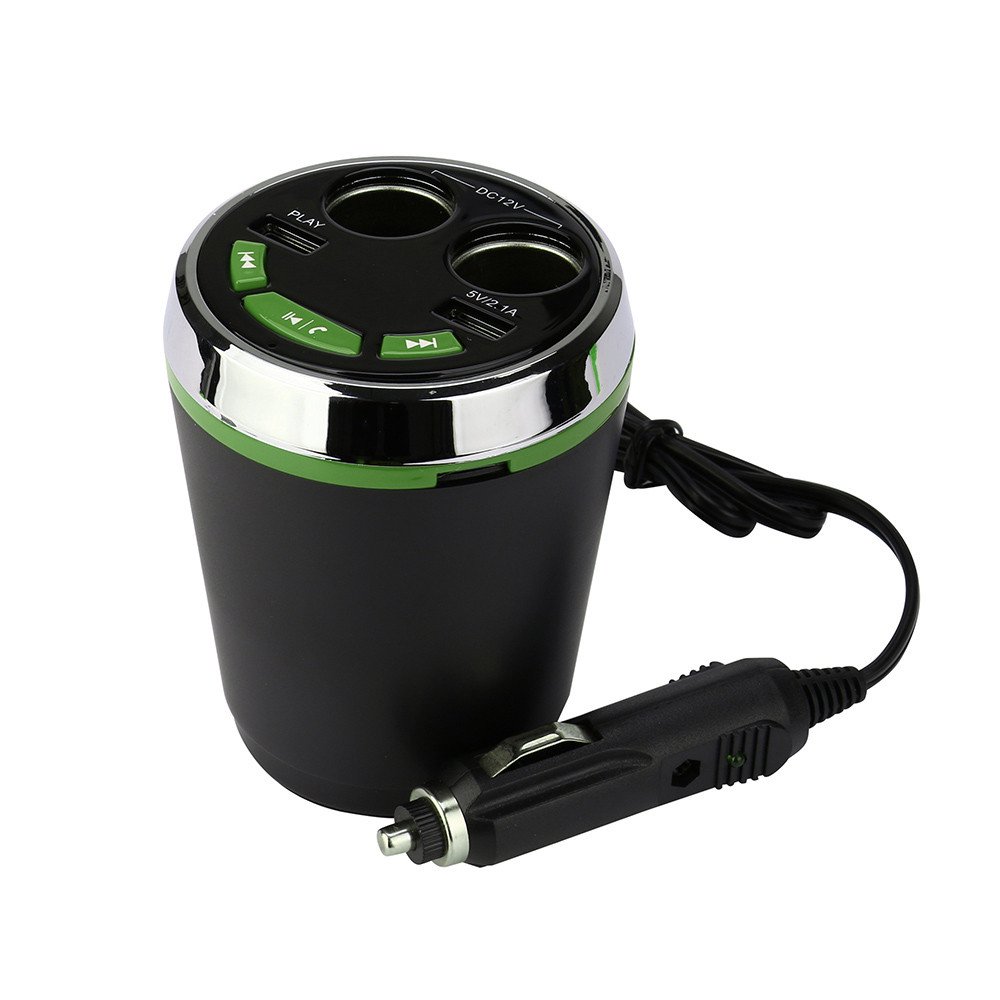 Bluetooth LED Car Cigarette Lighter Kit MP3 Player Speaker 2Port USB