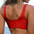 thumbnail image 4 of TOWED22 Women's Twist Front Bikini Top V Neck Push Up Padded Swimsuit Top Bathing Suits(Red,M), 4 of 6