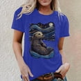 thumbnail image 3 of Cute Otter Starry Night Graphic Tees for Women 2026 Summer Casual Short Sleeve Crewneck Aesthetic T Shirts, 3 of 5