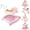 Pink-Flower, variant on 5 in 1 Baby Walker (Walk,Jumper,Rocking,Push,Bouncer) for Boys Girls,Foldable,Music & Light,Height Adjustable,Wheels for Infant Babies,Black