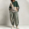 thumbnail image 5 of PNTUTB Fashion Women's Color Block Two Piece Set Crew Neck Long Sleeve Top Harem Pants Loose Casual Comfort Trendy Outfit Sets, 5 of 7