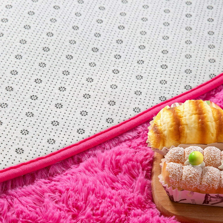  Ophanie Light Pink Area Rugs for Bedroom Girls, Fluffy Fuzzy  Furry Shag Carpet, Plush Soft Cute Kids Baby Shaggy Bedside 4x5.3 Indoor  Floor Rug for Teen Dorm Home Decor Aesthetic, Nursery 