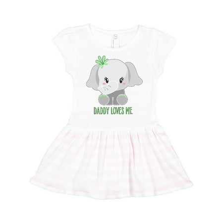 

Inktastic Daddy Loves Me- cute elephant Gift Toddler Girl Dress