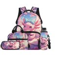 thumbnail image 2 of Garronmavis Kids Bookbag Set Capybara Print School Backpack with Lunch Box, 4PCS Set with Pencil Case and Water Bottle Holder, School Daypack for Boys & Girls Travel Use, 2 of 8