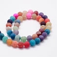thumbnail image 2 of Frosted Natural Weathered Agate Beads Strands Round Dyed Heated Mixed Color 8mm Hole: 1mm 48pcs/strand 14.5 inch, 2 of 3