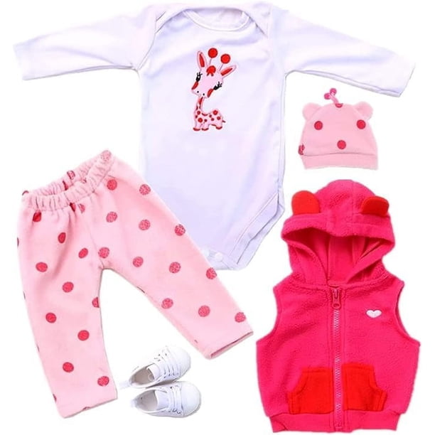 Set de ropa para niña Reborn Baby Doll de 17 a 22 pulgadas con jirafa