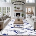 thumbnail image 3 of Navy Blue Branches Birds Area Rugs 5'x8', Washable Small Throw Rugs for Classroom Bedroom, Abstract Forest Silhouettes Indoor Outdoor Rug Non-Slip Low Pile Carpet Runner Reversible Floor Mats, 3 of 8