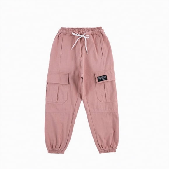 Zanarzt Girls Cargo Pants Kids Toddler Baby Girls Spring Summer Print Cotton Long Pants Cargo Jogger Pants Clothes Pink,6-7 Years