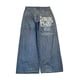 thumbnail image 1 of Pantalones vaqueros unisex estilo hip-hop gótico urbano de talle alto y corte holgado con diseños rasgados y bordados for hombre y mujer, 1 of 4