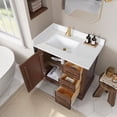 thumbnail image 5 of Tokyo 36" Single Bath Vanity in Aged Dark Brown Oak with Silk White Quartz Stone, 5 of 18