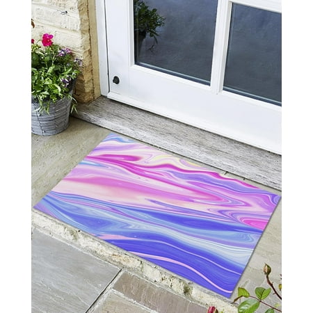 

Indoor Outdoor Mats Purple Gradient Fluid Pattern Door Mat Non-Slip Absorbent Resist Dirt Entrance Mat Washable Welcome Mats for Entryway Low-Profile Floor Mats