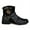 Black, variant on Men's Motorcycle Retro Zipper Classic Short Boots For Spring Fall Square Toe Traditional Boots Combat Boots