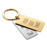Personalized Two Tone Stainless Steel Dog Tag Key Ring