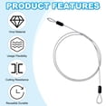 thumbnail image 4 of Cable de acero inoxidable recubierto de vinilo Uxcell con lazo, cadena de seguridad de alambre flexible para iluminación exterior 1/8" 4ft transparente, 4 of 7