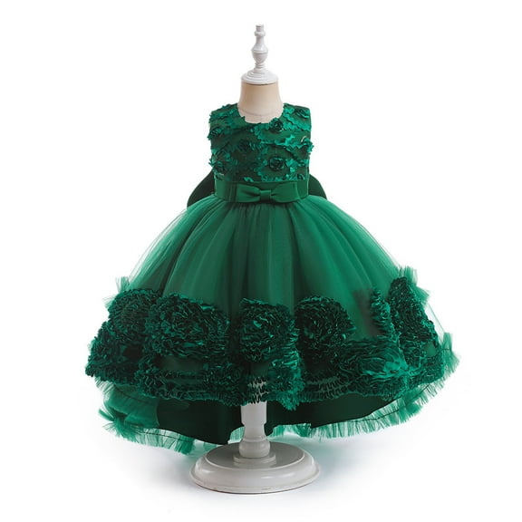 Kids Christmas Dress for Girls Sleeveless Tulle Princess Christmas Green Dresses for Girls Kids Christmas Outfit Party Dress 10-12 Years