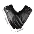 thumbnail image 5 of harmtty Winter Cycling Gloves Men Women Black Faux Leather Wind Resistant Gloves Warm Fleece Lined Gloves for Driving Outdoor Activities, 5 of 7