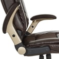 thumbnail image 4 of Scranton & Co Chaise de Bureau Exécutive en Cuir Espresso avec Accoudoirs Rabattables Couleur Cacao, 4 of 11