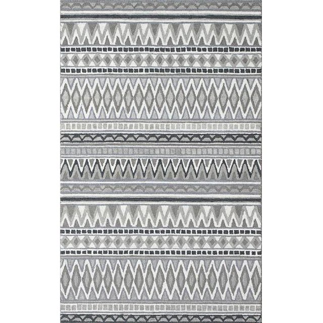 Dynamic Rugs AZ467872900 3 ft. 3 in. x 5 ft. 3 in. Aztec 7872 Rectangle Modern Area Rug - 900 Grey