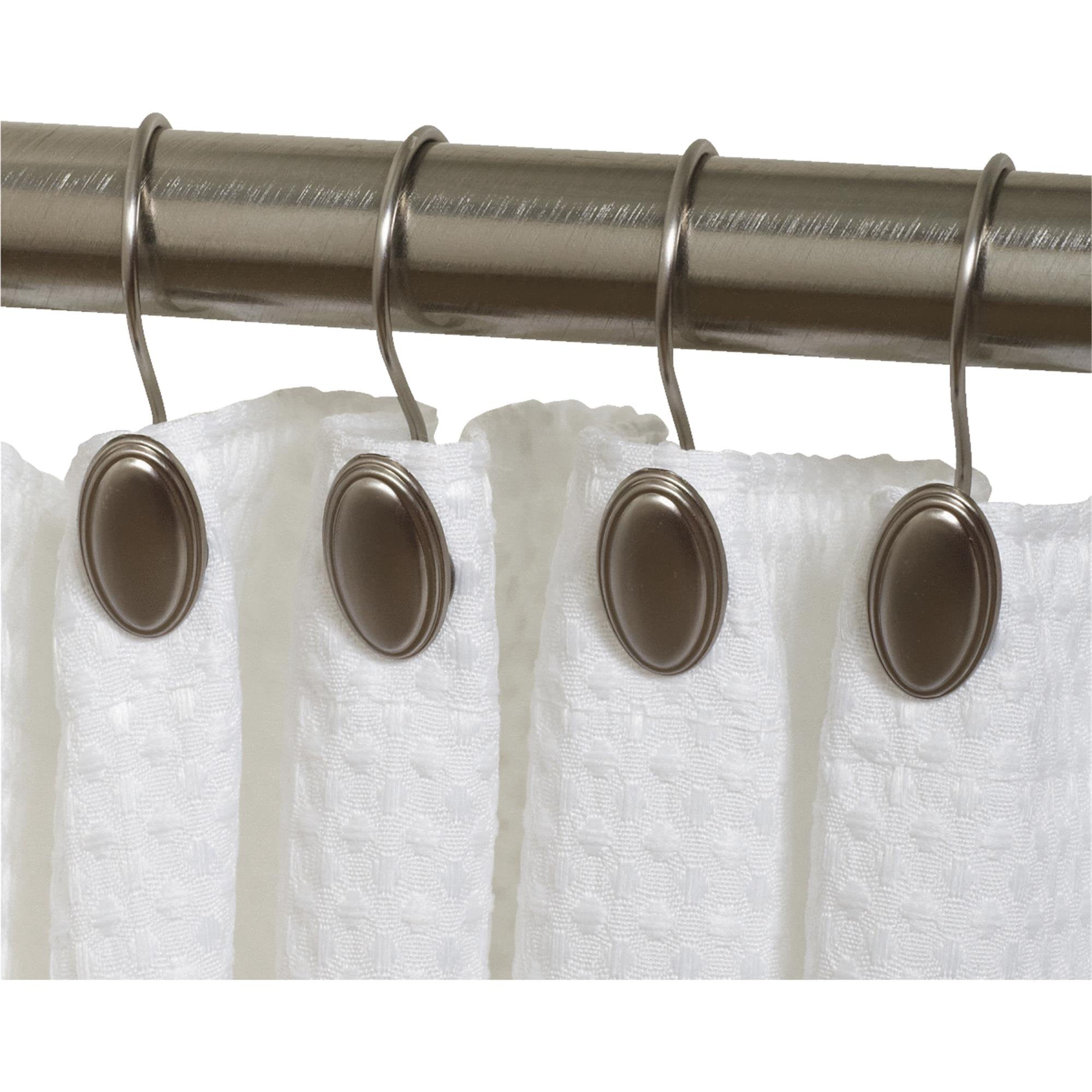 Zenna Home SS996BN Brushed Nickel Shower Hooks 12 Count