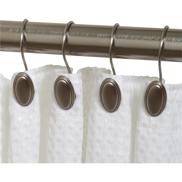 Zenna Home SS996BN Brushed Nickel Shower Hooks 12 Count