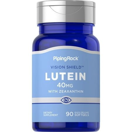 Lutein + Zeaxanthin, 40 mg, 90 Quick Release Softgels | Gluten Free, Non-GMO | By Piping Rock