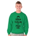 thumbnail image 5 of Keep Calm Fish On Fishing Enthusiast Men's Crewneck Sweatshirt Brisco Brands S, 5 of 6
