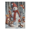 thumbnail image 3 of Snowman With Animal Puzzles for Adults 500 Pieces, Wooden Jigsaw Puzzles, Painting Image Funny Puzzle for Women, Relieve Stress, Prevent Senile Dementia, Improve Collaboration Skills, 3 of 8